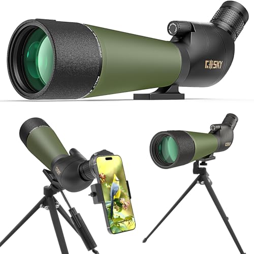 Gosky 20-60x80 cannocchiale da osservazione con treppiede, Borsa da Trasporto e Smartphone - BAK4 HD cannocchiale ad Angolo - cannocchiale Impermeabile per Caccia al Bersaglio Bird Watching