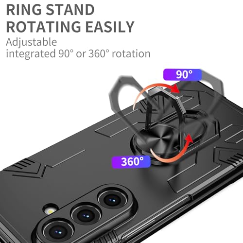 Image of amazon basics Shield Armor Pro Case for Samsung Galaxy Z Fold 6 Ring Holder Stand Back Case Cover for Samsung Galaxy Z Fold 6 - Black