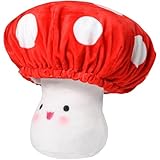 Mushroom Pillow – All-in-One Mushroom Plushie, Pillow, Hat – Red and White Cute Mushroom Plush Hat – Soft and Fun Hat for Kids and Adults – Cute Mushroom Decor for Nursery, Party, Cosplay