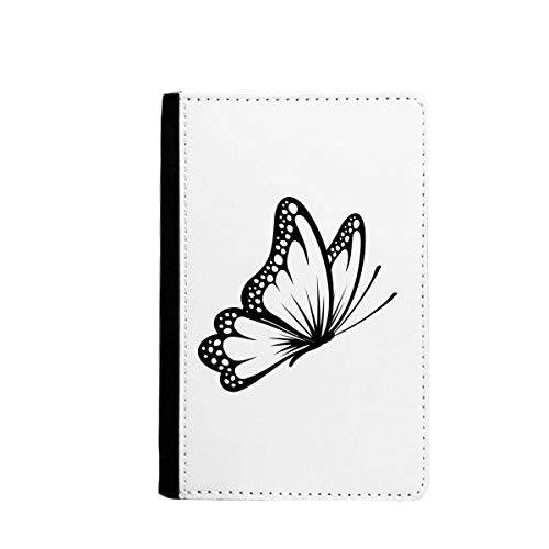 Étui portefeuille de voyage et porte-passeport noir motif papillon
