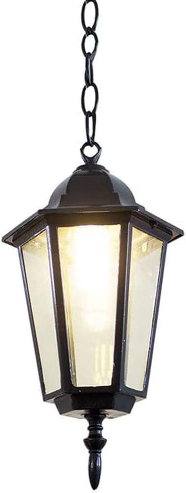 E27 Creative Outdoor Pendant Light Fixture, 1 Light Exterior Hanging Lantern, Porch Light, 11.8" Outside Lighting for House in Bronze/Finish with Glass Lamp Shade