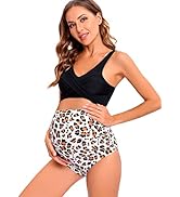 Harssidanzar Schwangerschaft Badeanzug 2-teilig - Atmungsaktiver Bikini Mit High Waist