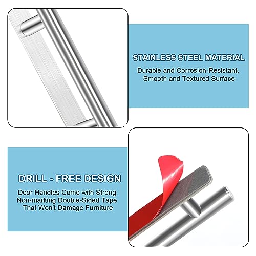 AOROPS Selbstklebende Möbelgriffe, 2 Stück Schrank Griffe Schublade Türgriff, Küchengriffe Küchenschrank Möbelgriffe Kleiderschrank Zieht Griffe Aluminium Türgriffe für Küche Balkontür(Silber 128mm)