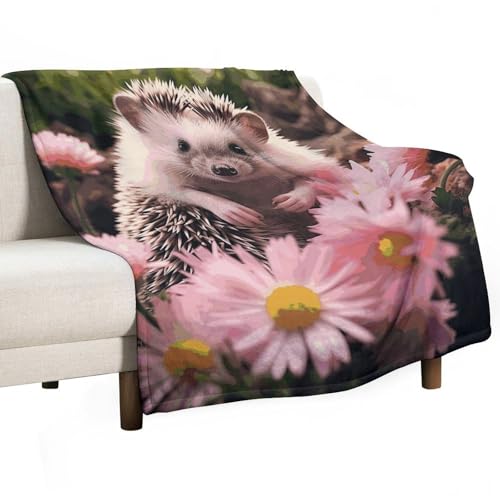 Couverture flanelle hérisson douce pour un cocon de bien-être
