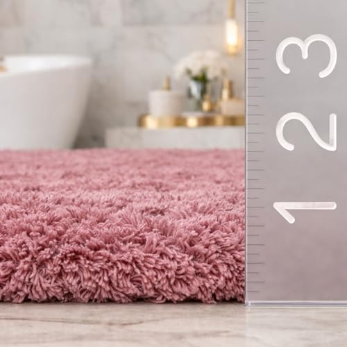 Image of 3D Shaggy Polyester Carpet Rug Runner Area Mats for Bedroom /Living Area /Home with Anti Slip Backing Soft /Fluffy Hight Pile - (3D Pink B, 4x6 feet)