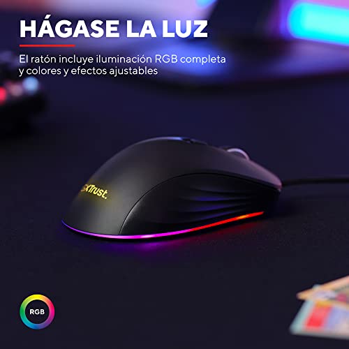 Mouse Gamer GXTrust Ybar+ con 6 Botones Programables e Iluminación RGB LED 5