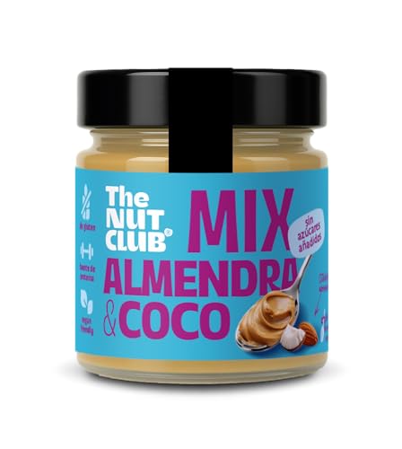 The Nut Club Crema de Almendras y Coco 200g 100% Natural, Vegana, Sin Azúcares Añadidos, Sin Gluten, Sabor Intenso y Textura Cremosa, Ideal para Untar, Desayunos, Recetas y Postres