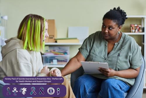 Image of Suicide Awareness and Prevention Pin - Bulk Packs - Variety Pack of Teal & Purple Ribbon Pin Perfect for Support Groups, Gift-Giving and Fundraising