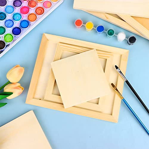 18 Pack Unfinished Wood Canvas Panels Kit Wooden Panel Boards Wood Paint Pouring Panels Wooden Canvas Panels Boards For Painting, Pouring Art, Crafts/11.8X7.9Inch/9X7.5Inch/6X6Inch/4.7X4.7Inch #TOP3