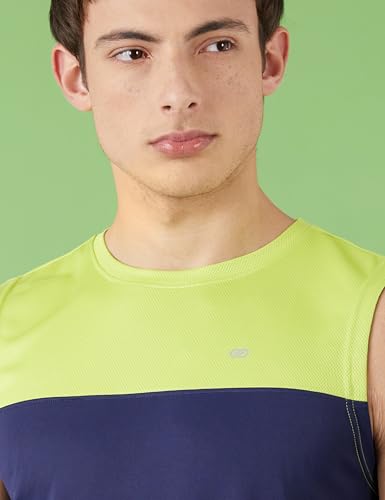 Image of Amazon Brand - Symbol Men's Polyester Color Block Active Regular Fit Sports | Round Neck | Sleeveless T-Shirt