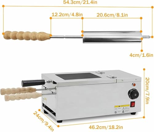 Chimney Cake Machine Oven - Elektryczny stożkowy ekspres do chleba ze stożkowymi patyczkami, nadaje się na raz,