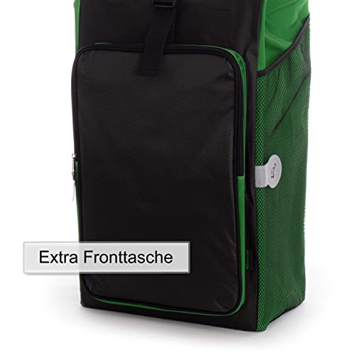 Andersen Shopper Royal XXL Sondermodell Alu klappbar mit 3-Speichen Rad Ø 25 cm und Tasche Tomo mit Kühlfach grün – Bild 5