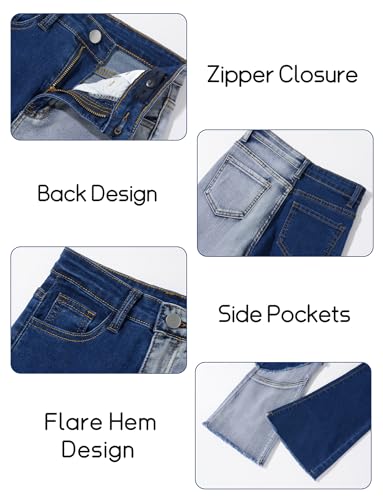 Jeans évasés déchirés pour filles taille haute rétro - 6