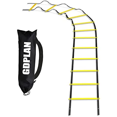 Fußball Trainingsleiter 3M - 6Sprossen Koordinationsleiter Fußball Agility Leiter Trainingsleiter Leitertraining Baseball, Fußball, Speed Ladder Ausrüstung gelb (3m, Gelb) Cover