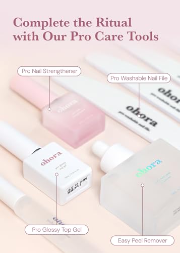 Image of ohora Gel Nail Care (Pro Nail Strengthener) - Corrects Nail Texture, Easy to Use & Easy to Remove for Semi Cured Gel Nail Strip Application - Professional Salon-Quality for Healthy, Strong Nails