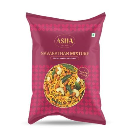 Asha Sweets | 250g Navaratna Mixture | Ready to Eat Special Authentic Indian Namkeen for Tea Time | Made with Premium Fresh Ingrident | Chai Time Namkeen Combo Pack
