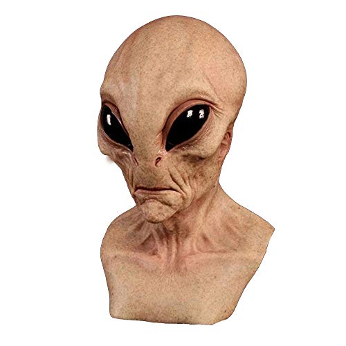 JINRIO Realistic Alien Mask Creepy Halloween Masks For Adult Latex Full Head Party Props Costume