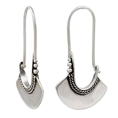 NOVICA-Artisan-Handcrafted-Silver-Hoop-Earrings-Bell-Design-Hoop-Earrings-925-Sterling-Silver-Earrings-Silver-Hoop-Earrings-Handmade-Hoop-Earring-Thailand-Bohemian-Hollow-Bell-Themed