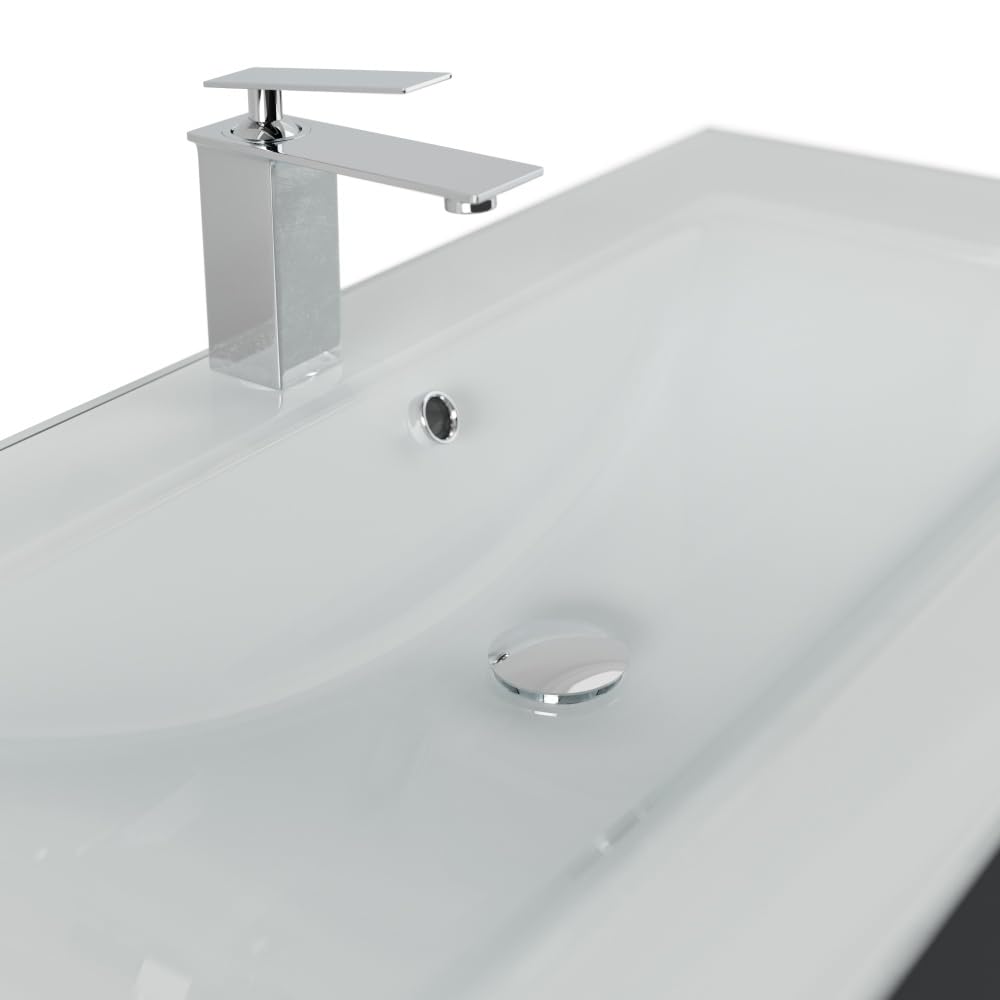 Badmöbel Vitro 1000 mit Glaswaschbecken SoftClose Farbe Grafit