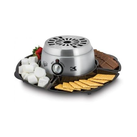 Kalorik 2-in-1 Smores Maker, with Chocolate Treat Fondue Melt Feature, Includes Fork and Tray Set, Stainless Steel
