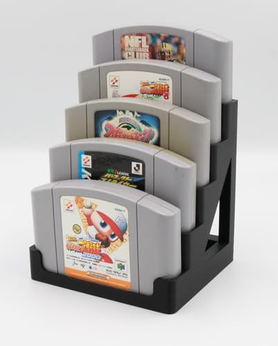 Image of Display Tower, Rack, Case for Nintendo 64 (N64) (Black, Fits 5 Games)