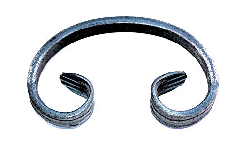 UHRIG C Schnörkel Bogen, Eisen Schnecke aus 12x6mm Flachstahl geschmiedet, Schmiedeeisen Zierelement für Geländer, Zaun uvm. 120 x 70 mm