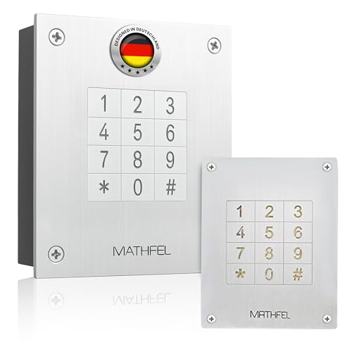 MATHFEL Elektronisches Türschloss mit Code aus Alu, Unterputz - Ideal für Haustür, Garagentor & Nebeneingänge - Wetterfestes Codeschloss IP66, Normstahl Codetaster - Flexibel und Robust MATHFEL Elektronisches Türschloss mit Code aus Alu, Unterputz - Ideal für Haustür, Garagentor & Nebeneingänge - Wetterfestes Codeschloss IP66, Normstahl Codetaster - Flexibel und Robust