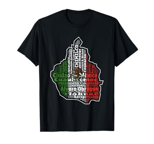 Ciudad De México CDMX Mapa Bandera Mexicana Camiseta