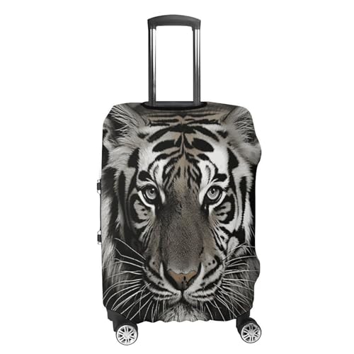 Black And White Tiger Luggage Cover, Washable Elastic Suitcase Cover Protector Fit 18-32 Inch Luggage4