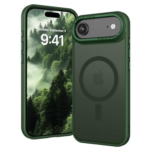 GUAGUA Coque pour iPhone 17 Air Compatible avec MagSafe Protection Antichoc Qualité Militaire Dos Anti Rayures Étui Housse Arrière Translucide Givrée Anti-Empreintes Digitales - 6.5'' (Vert)