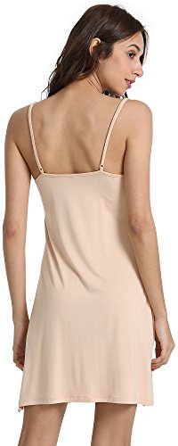GYS Women's Bamboo Viscose Full Slips for Under Dresses Soft Adjustable Spaghetti Straps Cami Slip Dress4