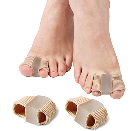 Corrector de juanetes, 2 pares de separadores de dedos de gel con 2 anillos, para dedos superpuestos masculinos femeninos, hallux valgus, dedo en martillo (S) Cover