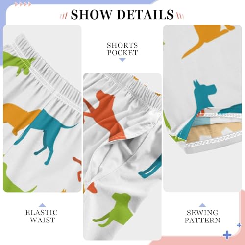 Boys' Pants Colorful Dogs Doodle Long Bottoms Jogger Pants Elastic Waist Trousers with Pockets S-XL4