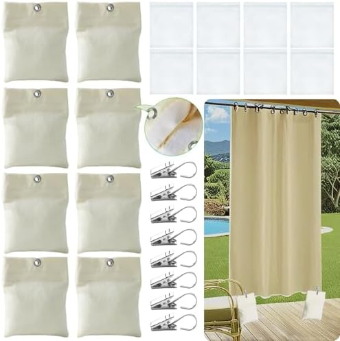 Amazon.com: WUBOECE 8 Pack Outdoor Curtain Weights, 15oz Outdoor ...