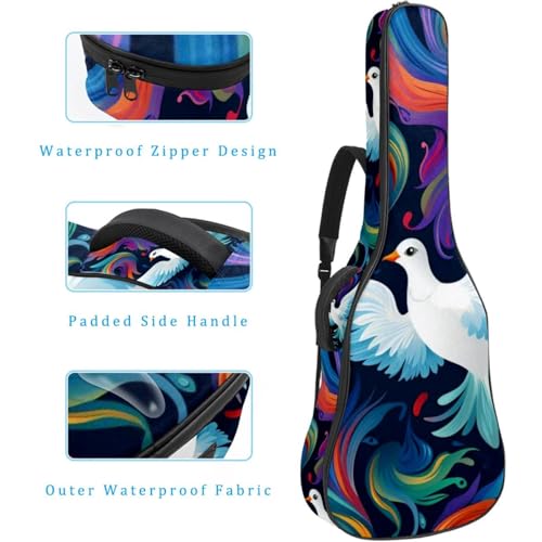 JRHEJTFZ Housse pour guitare acoustique de 1,9 cm d’épaisseur – Imperméable – Durable et élégant – Imprimé colombes de la paix – Blanc, Multicolore., 42.9×16.9×4.7 in, Motif imprimé tendance - Les Beatles, Paul McCartney, John Lennon, RIngo Starr, George Harrison JRHEJTFZ Housse pour guitare acoustique de 1,9 cm d'épaisseur - Imperméable - Durable et élégant - Imprimé colombes de la paix - Blanc, Multicolore., 42.9x16.9x4.7 in, Motif imprimé tendance – Image 5