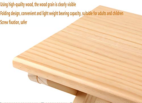 QiaoDongDian Tabouret Pliant, Naturel, Bois Franc, Tabouret Pliant en Bois, Tabouret de Camp, Parfait pour Le Camping, pour Pique-Nique, Camp, Voyage, Jardin BBQ Accessoires – vue 6