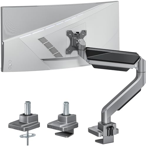 Soporte de monitor articulado para teletrabajo eficiente y setup gaming con pantallas ultraanchas
