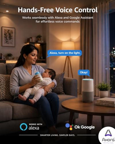 Image of AXORA Mini 16A Smart Switch | WiFi + Bluetooth | Compatible with Alexa & Google Assistant | Smart Life App Control | 2-Way Control | Timer, Schedule & LAN Control | DIY Retrofit For Home Automation