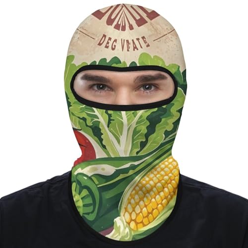 Balaclava vintage para verduras, máscara facial para hombres y mujeres, protección solar, transpirable, máscara de cabeza completa para senderismo, ciclismo, carrera y conducción