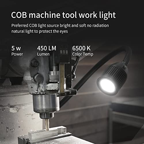 Xinyiqi Led Work Lights, 450 Lumens Cob Lamp Beads, Flexible Gooseneck Lights, Screw-Fixed Base Drill Lights, Suitable For Lighting Machine Tools, Lathe Workbenches, Etc. #TOP1