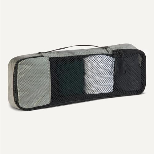 Image of Amazon Essentials 4-Piece Slim Packing Cubes, Travel Accessories Set, Luggage Organizer, Suitcase Organizer with Double Zipper, Mesh Top, Space-Saving, Gray (Previously Amazon Basics)