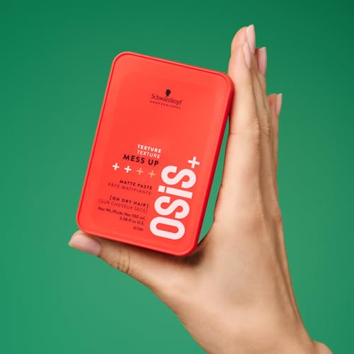 Schwarzkopf Professional OSiS Mess Up Remouldable Matte Paste For Short Laid Back Hair Styles Diffused Dry Texture Pliable Movement Provides Grip Easy To Apply Medium Hold 100 ml