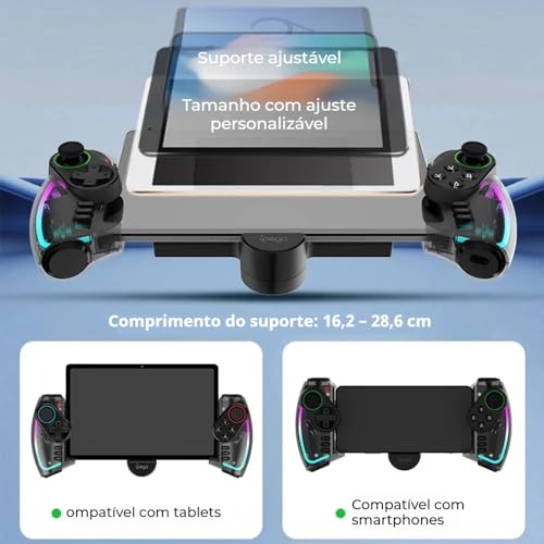 VivazTech Ipega Controle para Celular – Gamepad Android, Compatível com iOS, PS3, PC e Notebooks – C