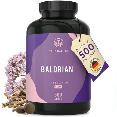 Baldrian Presslinge - 1000mg pro Tagesdosis (Valeriana officinalis) - Baldrianwurzel hochdosiert - 8 Monate Vorrat - Vegan ohne künstliche Zusätze - Deutsche Produktion - TRUE NATURE