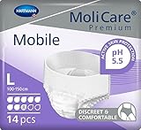 MoliCare Mobile: Pañales para Adultos con Incontinencia Severa, Ropa Interior Absorbente para Hombres y Mujeres, 8 Gotas, talla L, 14 unidades