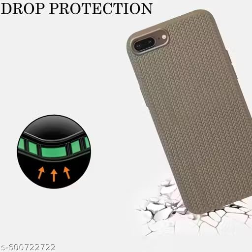 Image of Compatible with iPhone 7 Plus /8 Plus | Premium Textured Microfiber Candy Protective Case | Shock-Absorbing Back Cover with Enhanced Camera Guard (Gray)