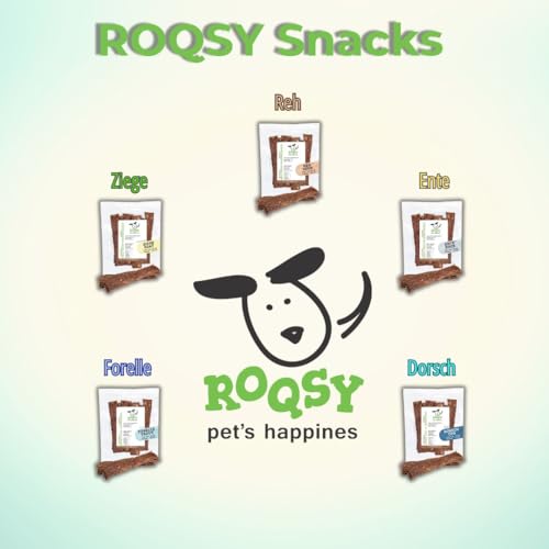 ROQSY Natur-Dörrfleisch 100% Ziege – Single-Protein, getreidefrei, ohne Zusätze, schonend getrocknet, ideal für Allergiker und Sensible Mägen, Made in Germany – 100g