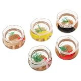 Abaodam Decoración de Peceras Miniatura 5 Figuras Realistas de Peces y Arena Simulada Accesorios para Acuario y Casa de Muñecas Modelo Resistente al Agua para Escritorio y Microescenas