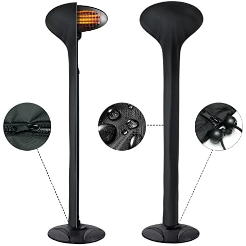 Electric Outdoor Heater Cover Waterproof, Electric Patio Garden Heater Covers 500D windproof Anti-tear Oxford Cloth with Zipper and Adjustable Drawstring(180CM*65CM) Cover