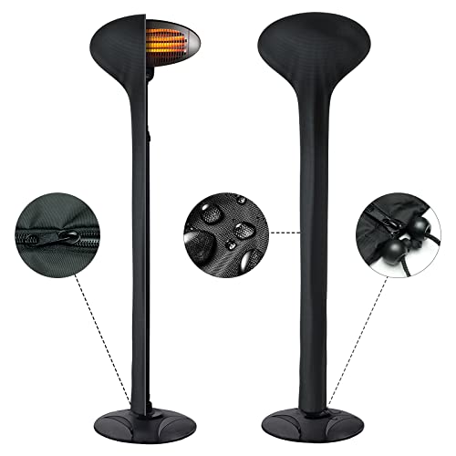 Electric Outdoor Heater Cover Waterproof, Electric Patio Garden Heater Covers 500D Windproof Anti-tear Oxford Cloth with Zipper and Adjustable Drawstring、180CM×65CM